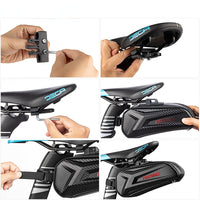 3D Hard Shell Bicycle Bike Saddle Bag Cycling Seatpost Bag RearTail Bag Waterproof Reflective