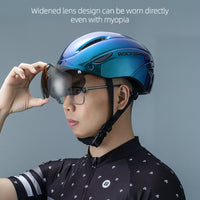 Cycling Bicycle Helmet Integrally-molded Breathable Helmet Men Women Goggles Lens Aero MTB Road Bike Helmet