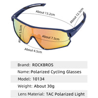 ROCKBROS Polarized Cycling Glasses MTB Road Bike Bicycle Sunglasses UV400 Protection Ultra-light Sport Eyewear