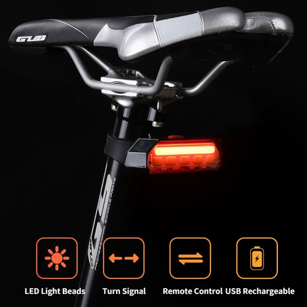 Cycling MTB Bike Light Turn Signals Bicycle Tail Light Rear Lamp Remote Control Indicator LED USB Rechargeable