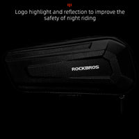 ROCKBROS Hard Shell Cycling Bicycle Frame Bag MTB Road Bike Top Tube Bag Carbon Pattern Waterproof