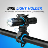 Bike 360 Rotating Double Light Holder Bracket Stand Support Front Flashlight Lamp Pump Holder Handlebar Frame Fork Bicycle Accessories