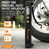 Electric Bicycle Pump 1500mAh 130 PSI Tire Tyre Inflator With Pressure Gauge Rechargeable Bike Motorcycle Ball Pump