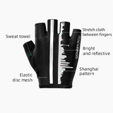 ROCKBROS Summer Half Finger Cycling Gloves Bicycle Bike Outdoor Sports Gloves Men Women Anti-slip Breathable Anti-sweat Reflective