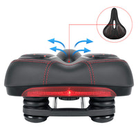 GEL Cycling Bicycle Saddle Mountain Road Bike Seat with Tail Light Warning Light Breathable Shock Absorbing System