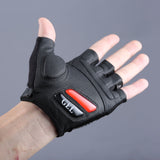 RockBros Cycling Gloves Bicycle Bike Motorcycle Sport Short Gloves Half Finger Silicone Gel Thickened Pad SBR Shockproof Breathable