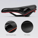 Bicycle Saddle w/ Taillight MTB Road Bike Saddle Seat Cushion PVC Leather Waterproof Hollow Soft Comfortable Breathable