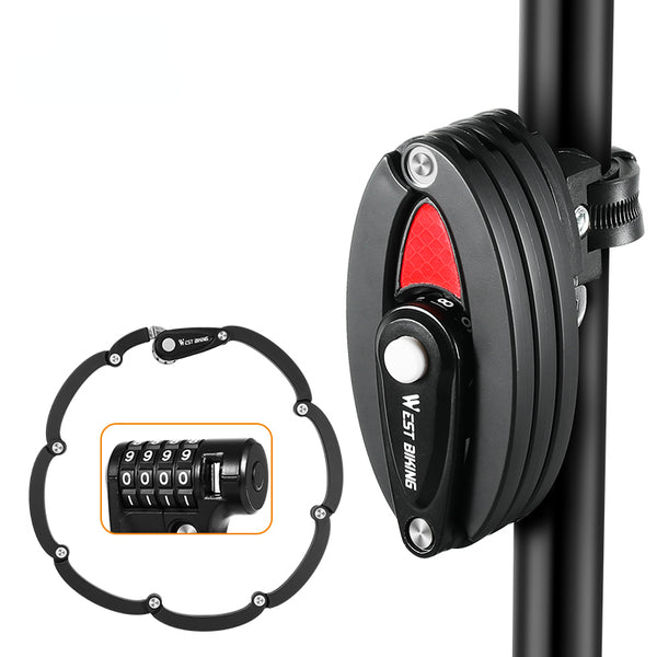 Cycling Foldable Bicycle Lock MTB Road Bike Chain Lock Combination Password Lock Scooter Electric E-Bike Safety Anti-Theft