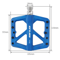 3 Sealed Bearings Bicycle Pedals Nylon Mountain Bike Pedals Road Bike BMX MTB Pedals 9/16" Platform Flat Pedals Ultralight Non-Slip