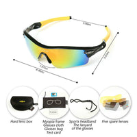 Polarized Cycling Glasses Bike Goggles Outdoor Sports Bicycle Sunglasses With 5 Lens Myopia Frame