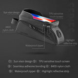 Cycling Bicycle Front Frame Bag MTB Road Bike Top Tube Bag 6.5 inch Phone Bag Case Touch Screen Waterproof