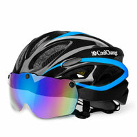 Cycling Bicycle Helmet with Goggles Lens Visor Road Bike MTB Motorcycle Helmet Safely Cap for Men Women Ultralight Integrally-molded