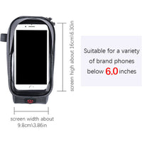 Bicycle Touch Screen Phone Bags Front Frame Top Tube Bag Rainproof MTB Road Bike Cycling Bags 6.0 Inches Bike Cell Phone Cases Holder