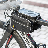 Bicycle Front Frame Bag Cell Phone Bag Holder Large Capacity MTB Bike Bag With Waterproof Cover Touch Screen Top Tube Bag Cycling Accessories