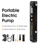 Electric Bicycle Pump 1500mAh 130 PSI Tire Tyre Inflator With Pressure Gauge Rechargeable Bike Motorcycle Ball Pump