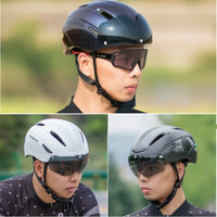 Cycling Bicycle Helmet Integrally-molded Breathable Helmet Men Women Goggles Lens Aero MTB Road Bike Helmet