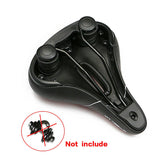 Leather MTB Road Bike Saddle Bicycle Seats Cushion With Tail Lights Warning Light Soft Comfortable Shockproof Breathable