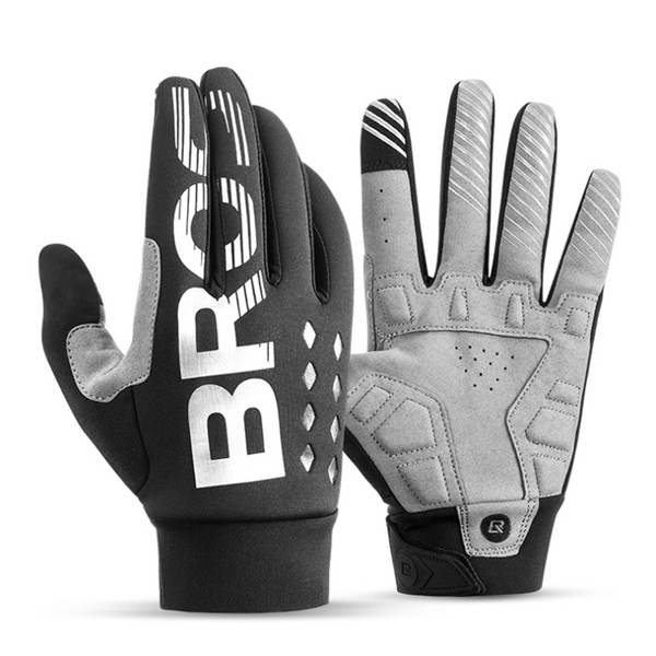 ROCKBROS Full Finger Cycling Gloves Bicycle Bike Outdoor Sport Gloves Shockproof Wear Resistant SBR Windproof Breathable Warm Men Women