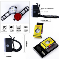 4LED Bike Light Rechargeable USB Bicycle Lamp Super Bright Bicycle Front Lamp Rear Light Warning Light 4 LED Beads 4 Light Mode Options