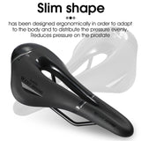 Cycling Bicycle Saddle MTB Mountain Road Bike Seat Cushion Pad PU Leather Gel Filled Comfortable Shockproof Breathable