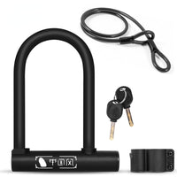 Cycling Bicycle U Shape Lock MTB Road Bike Cable Lock w/ 2 Keys Bracket Motorcycle Scooter E-Bike Lock Anti-theft Safety