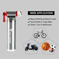 Portable Aluminum Alloy Bicycle Pump Air CO2 Quick Inflator Cycling MTB Road Bike Pump Schrader Presta Valve Mini Bike Pump Ultralight