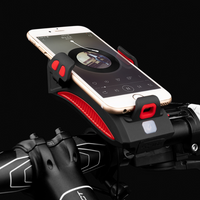 4 in 1 Bicycle Bike Light Flashlight Highlight Phone Holder Power Bank Electronic Horn Bell 2000/4000mAh Cycling