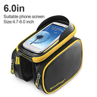 Cycling Bicycle Bag Bike Front Frame Top Tube Bag 6.2 In Cell Phone Touch Screen Bag Holder Waterproof Double Pouch MTB Road Bike Accessories