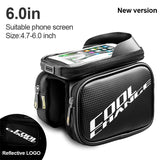 Cycling Bicycle Bag Bike Front Frame Top Tube Bag 6.2 In Cell Phone Touch Screen Bag Holder Waterproof Double Pouch MTB Road Bike Accessories