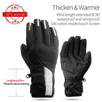 Cycling Gloves Bike Gloves Winter Warm Waterproof Outdoor Sports MTB Bicycle Gloves GEL Long Finger Touch Screen Anti-Slip