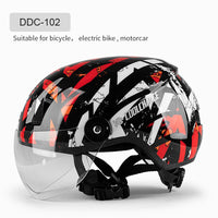 Cycling Bicycle Helmet with Goggles MTB Road Bike Motorcycle Sports Helmet Men Women EPS Ultralight Integrally-molded Helmet