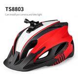 Bicycle Cycling Helmet with Visor Taillight Camera Headlight Holder Bracket MTB Road Bike Helmet