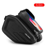 Waterproof Bike Frame Bag Front Top Tube Bag 6.2 Inch Touch Screen Phone Bag Holder Bicycle Double Pouch Bag Cycling Accessories