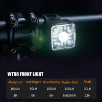 100 Lumen Bike Lights Smart Brake Sensing Rear Lamp USB Charge Waterproof Headlight and Tail Light Sets