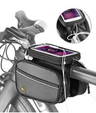 Bicycle Front Frame Bag Cell Phone Bag Holder Large Capacity MTB Bike Bag With Waterproof Cover Touch Screen Top Tube Bag Cycling Accessories