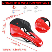 Comfortable Bicycle Saddle Mountaibn Road Bike Seat Cushion Pad Wear-resistant PU Leather Hollow