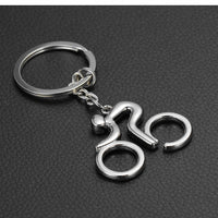 Men Chrome Cycling Road Bike Keychain Keyring Bicycle Key Ring Key Chain Pendant Sporty Creative