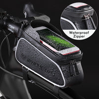 Waterproof Bicycle Front Frame Bag Cycling MTB Road Bike Top Tube Bag Touch Screen 6 inch Phone Bag Holder Pouch