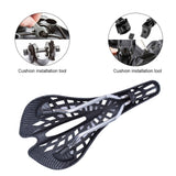 Carbon Fiber Texture Bicycle Saddle MTB Road Bike Seat Cushion Spider Hollow Saddle Comfortable Durable