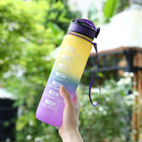 1L Portable Sports Water Bottle with Straw Fitness Cycling Bike Gym Travel Drinking Water Bottle Cup Jug with Time Marker