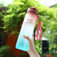 1L Portable Sports Water Bottle with Straw Fitness Cycling Bike Gym Travel Drinking Water Bottle Cup Jug with Time Marker