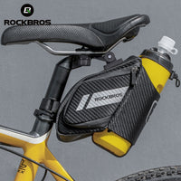 ROCKBROS Cycling Bicycle Bag MTB Road Bike Saddle Bag Rear Tail Bag Water Bottle Cage Holder Pocket 1.5L