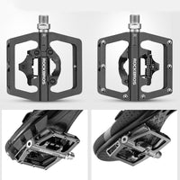 ROCKBROS 2 In 1 Aluminum Bicycle Lock Pedal MTB Road Bike Pedals With Free Cleat For SPD System Anti-slip Sealed Bearing