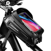 ROCKBROS Bicycle Frame Bag Top Tube Bags Phone Bag Touch Screen Below 6.5" Phone Waterproof