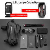 ROCKBROS Bicycle Frame Bag Top Tube Bags Phone Bag Touch Screen Below 6.5" Phone Waterproof