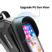 ROCKBROS Bicycle Frame Bag Top Tube Bags Phone Bag Touch Screen Below 6.5" Phone Waterproof