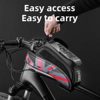 ROCKBROS Cycling Bicycle Frame Bag MTB Road Bike Front Top Tube Bag Phone Bag Holder Rainproof Touch Screen Bike Accessories