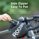 ROCKBROS Bicycle Frame Bag MTB Road Bike Front Top Tube Bag Phone Bag Holder Rainproof Touch Screen Bike Accessories