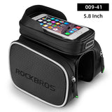 ROCKBROS Bicycle Frame Bag MTB Road Bike Front Top Tube Bag Phone Bag Holder Rainproof Touch Screen Bike Accessories