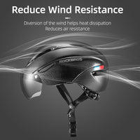 Cycling Bicycle Helmet Integrally-molded Breathable Helmet Men Women Goggles Lens Aero MTB Road Bike Helmet